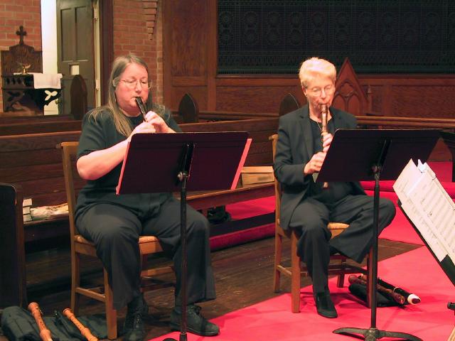 Susan Richter, soprano recorder and Sara Funkhouser, alto recorder [The Wireless Consort Recorder Quartet concert at Christ Episcopal Church - Dallas, TX, March 28, 2004]