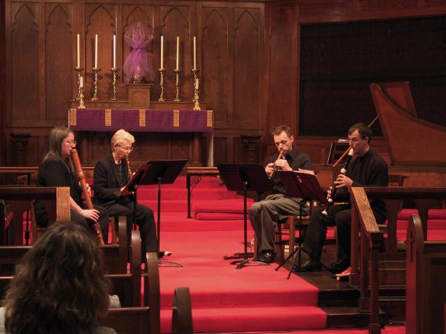 Susan Richter, Sara Funkhouser, Cornell Kinderknecht, Lee Lattimore [The Wireless Consort Recorder Quartet concert at Christ Episcopal Church - Dallas, TX, March 28, 2004]